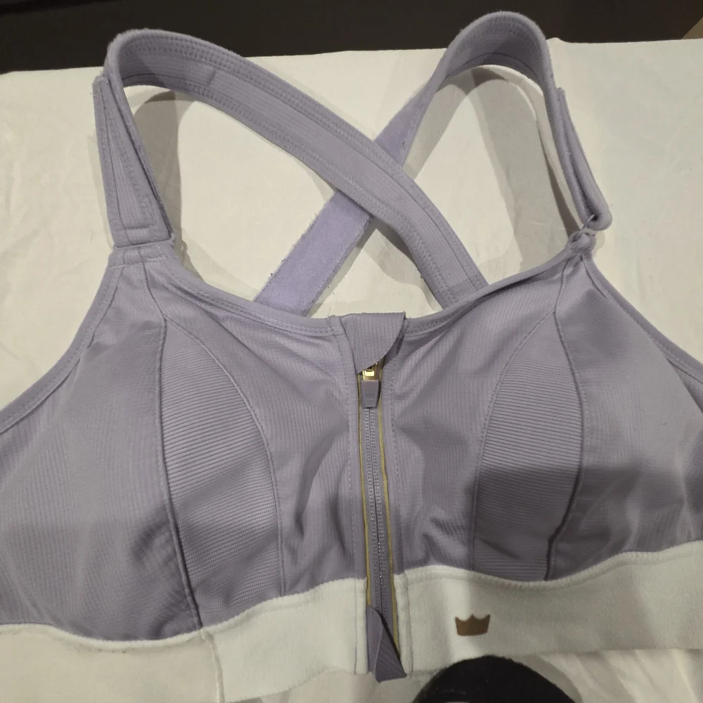 SHEFIT Cross-Back Sports Bras - Black and Light Purple - Picture 7 of 16